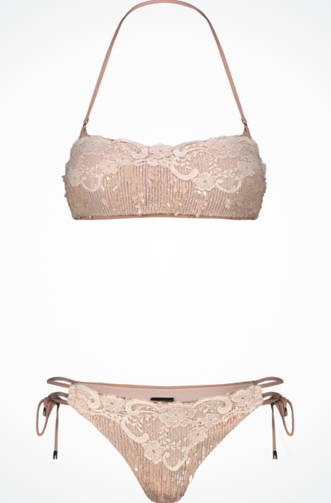 Bikini Fascia Paillettes e Pizzo